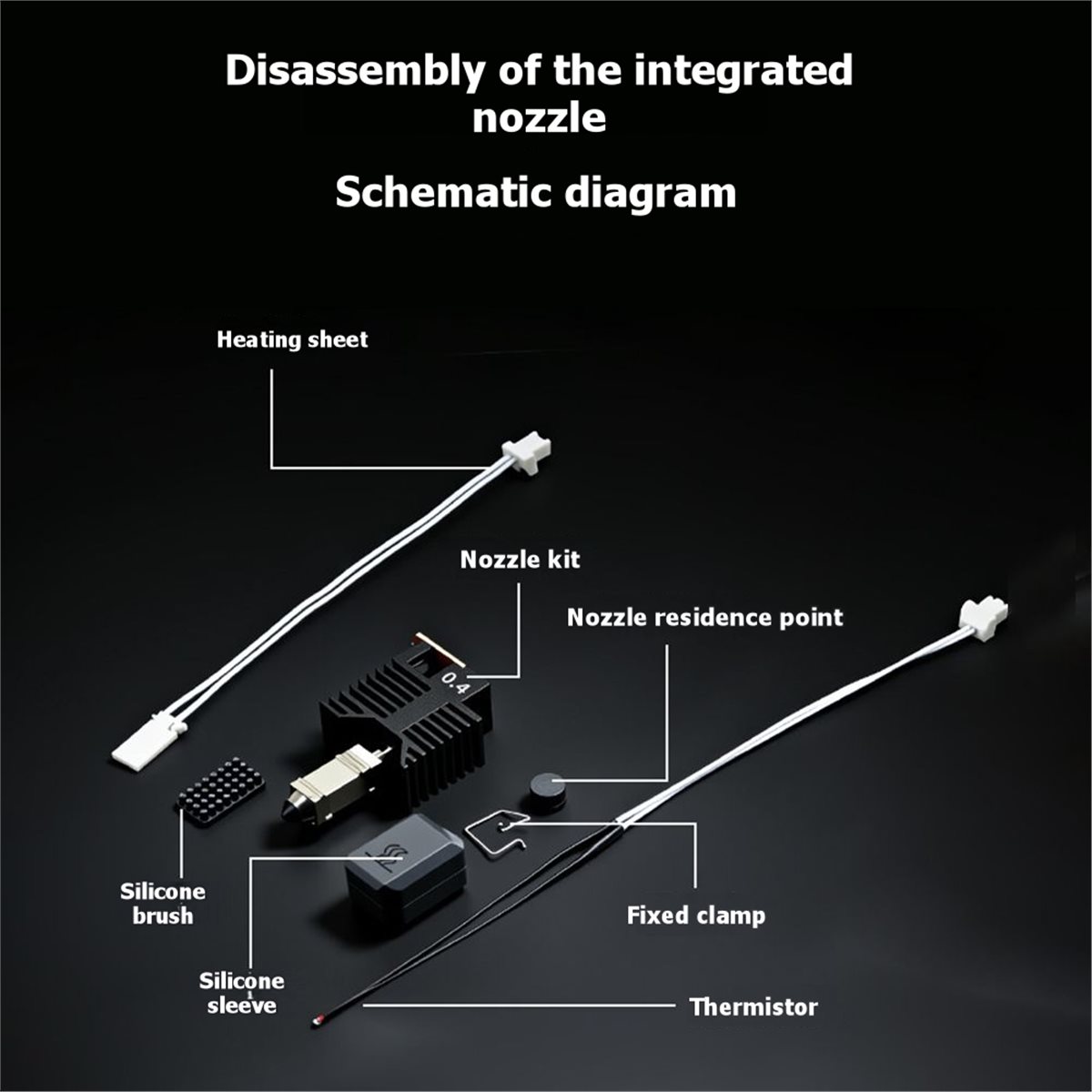 Nozzle 0.4Mm Hardened - NOVO! Kit de Bloco Cerâmico para
