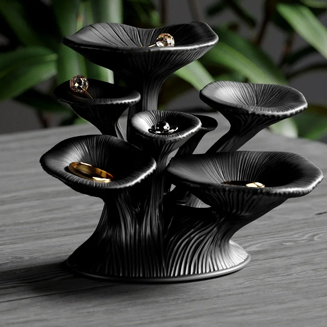 3D Printing Ring Holder - Prateleira em forma de cogumelo impressa