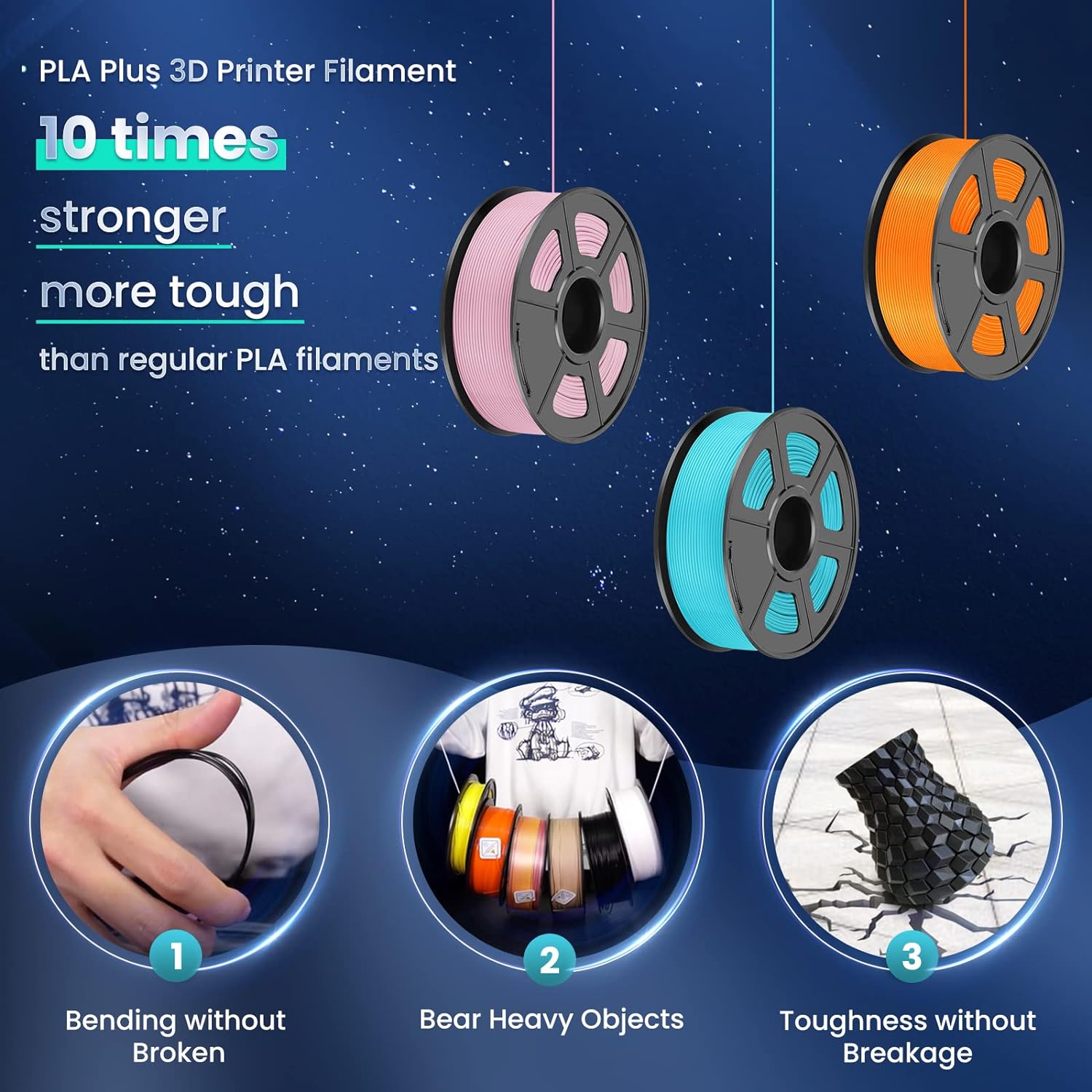 Sunlu 3kg filamento 3d pla/pla - 3D Printing Nylon Filament avaliação e preço