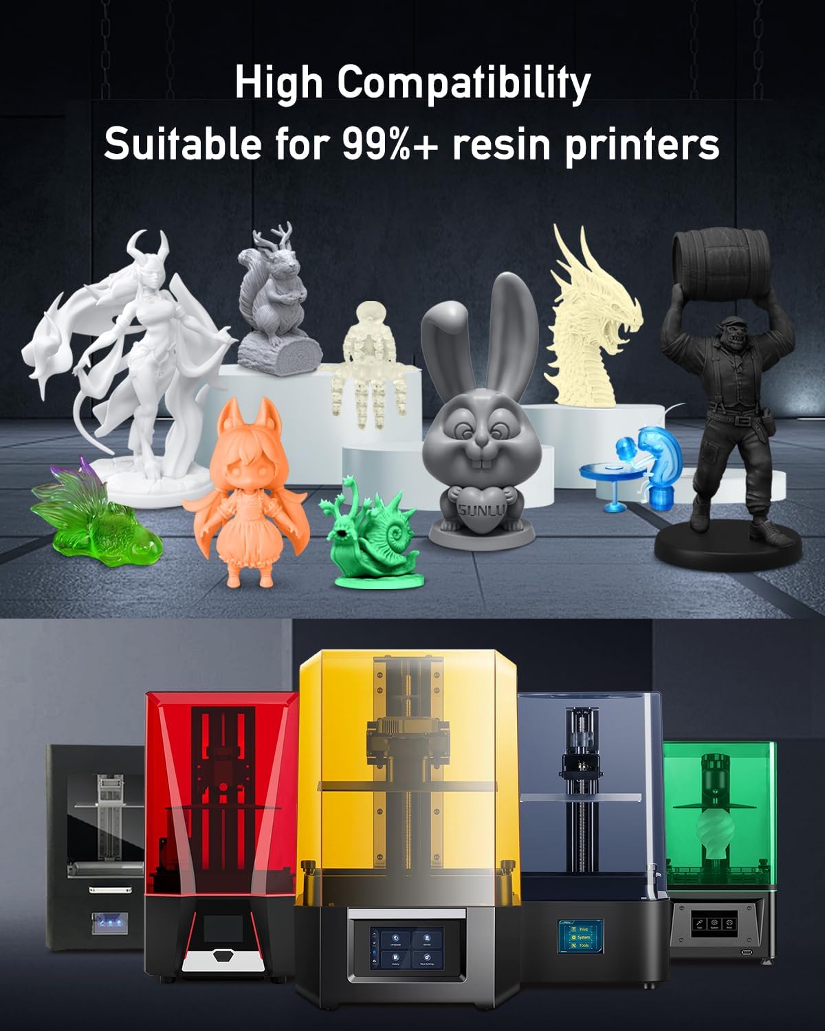 Sunlu abs como resina 405nm 1k - 3D Printing Uv Sensitive Resin avaliação e preço