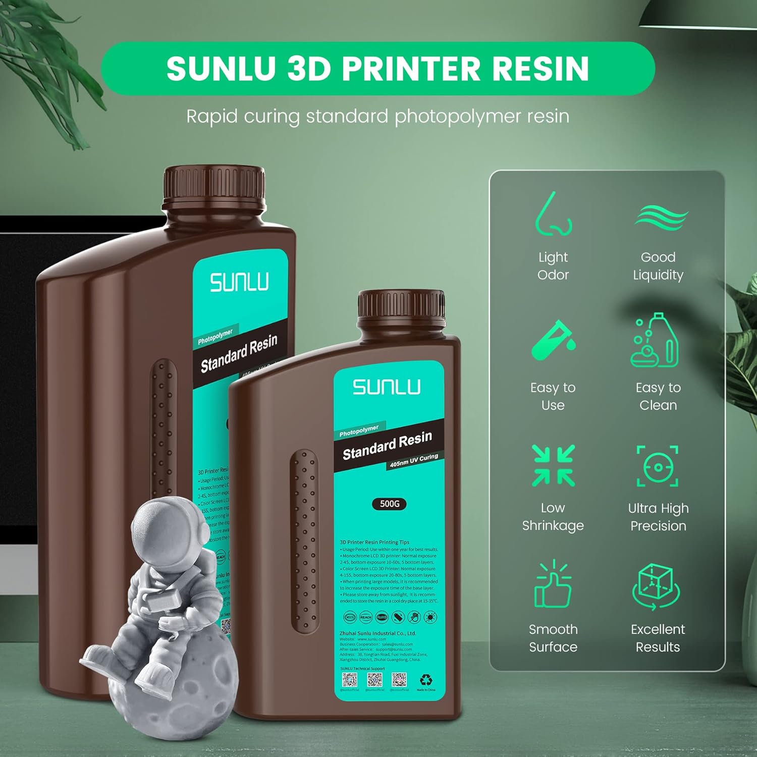 Resina SUNLU 3KG Padrão / Resi - 3D Printing Uv Sensitive Resin avaliação e preço