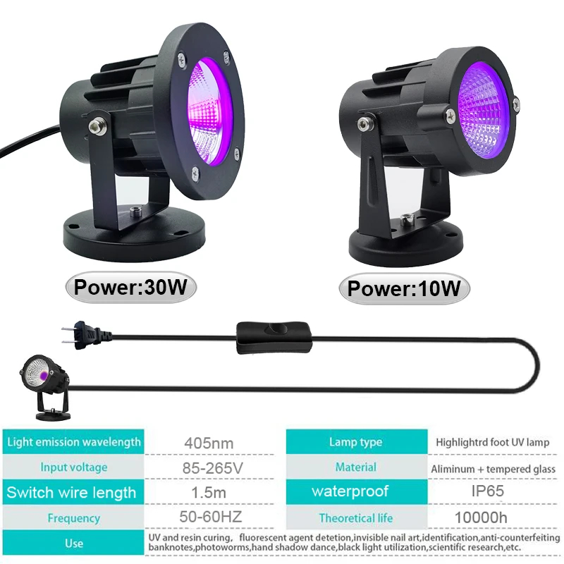 Luz roxa led 10w 30w luz negra - 3D Printing Uv Sensitive Resin avaliação e preço