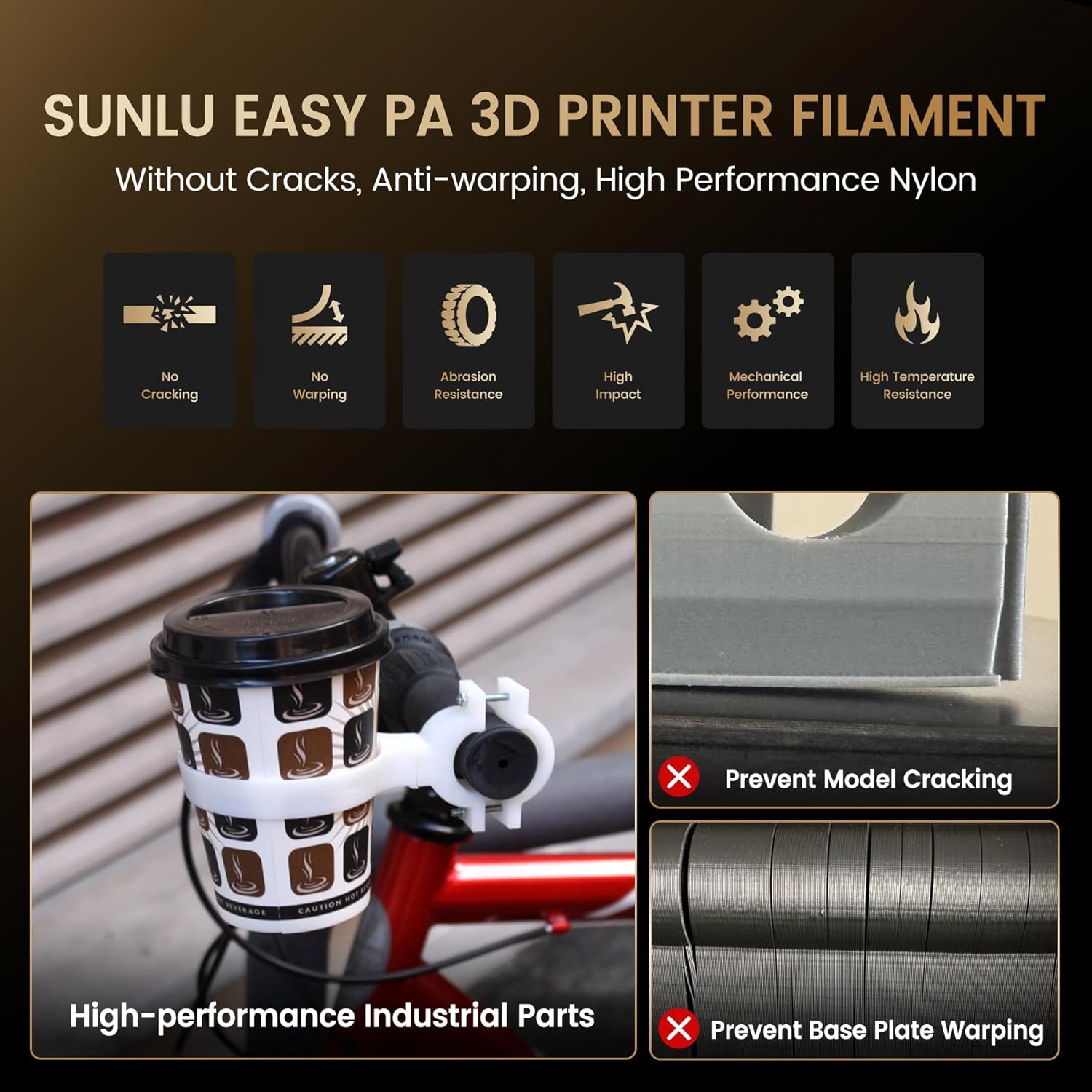 SUNLU 1KG Filamento de nylon f - 3D Printing Nylon avaliação e preço